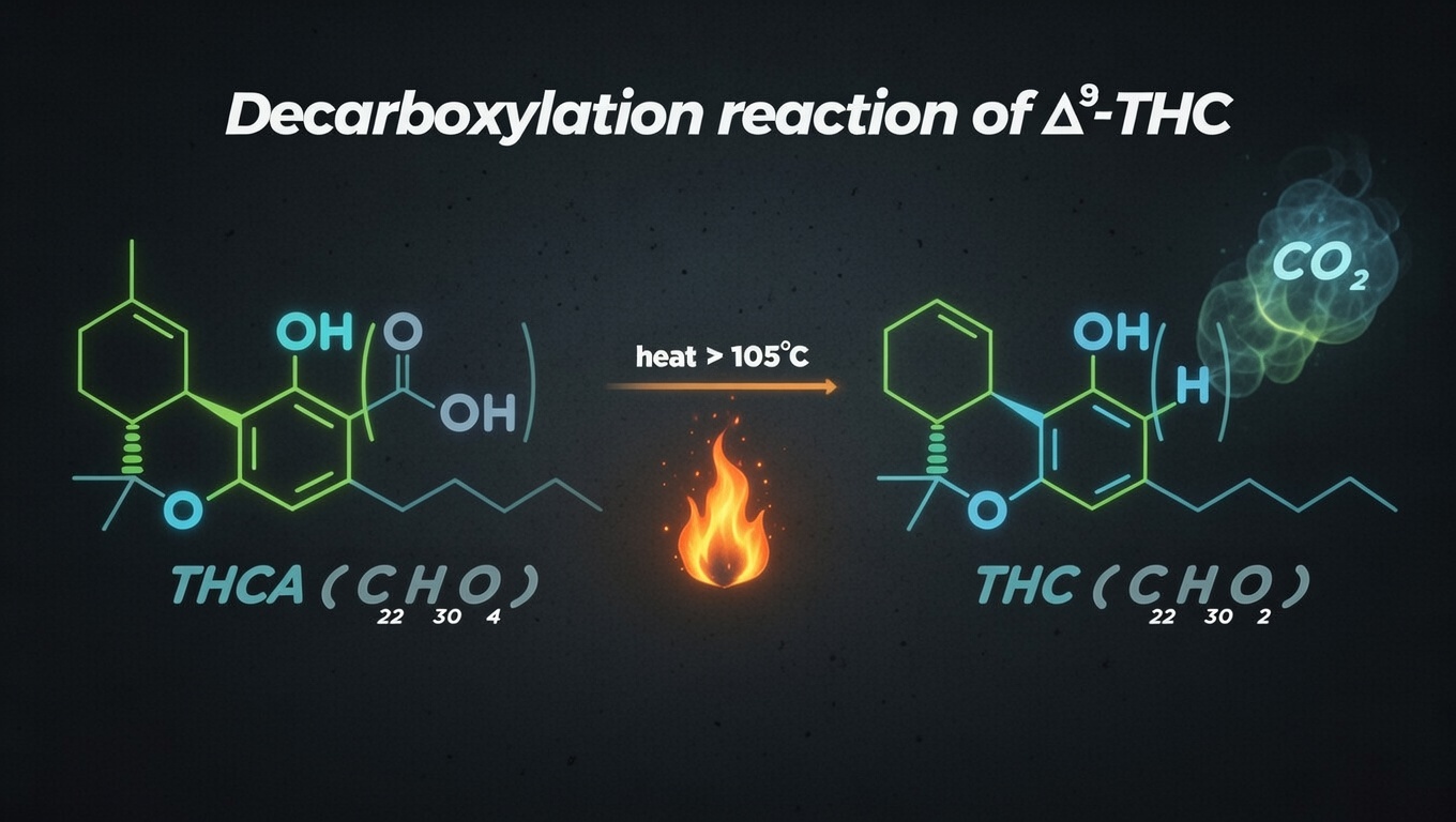 Descarboxilación del THC