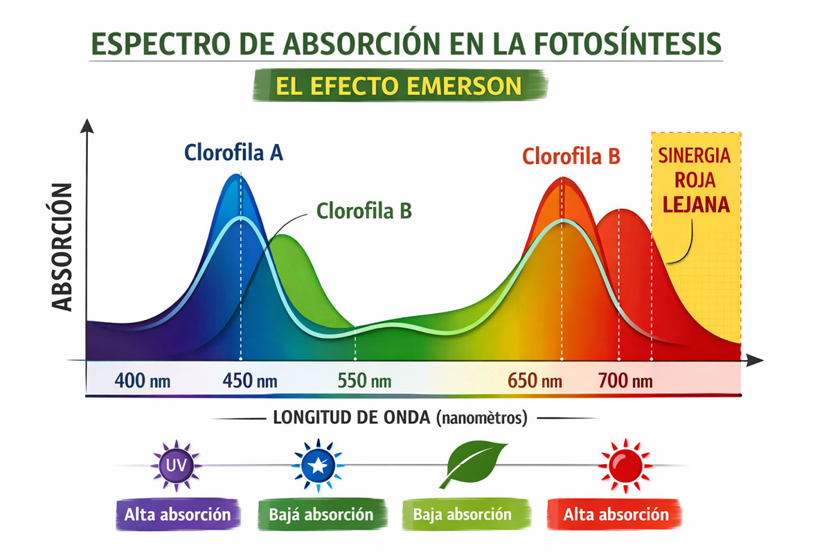 Espectro de absorción de la fotosintesi